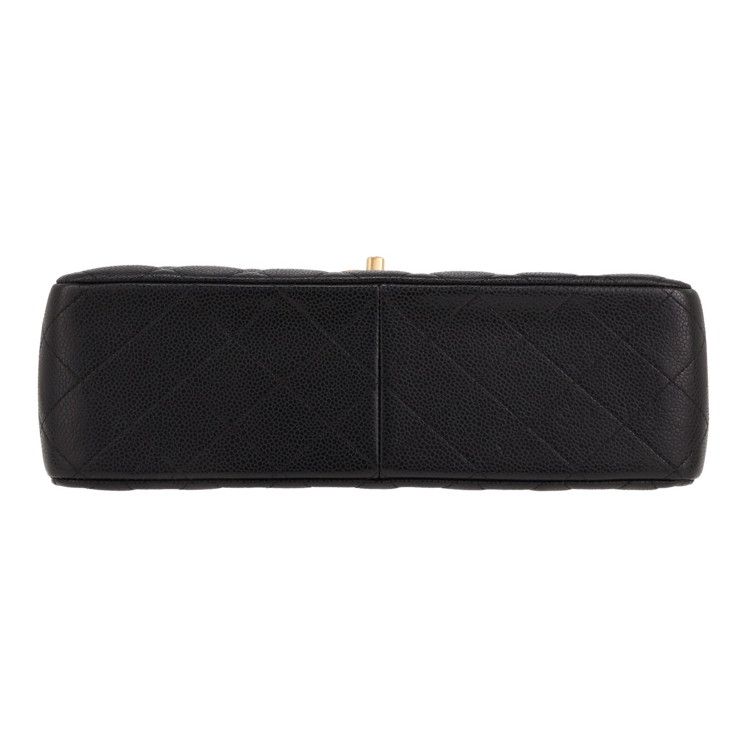 Chanel Timeless Jumbo shoulder bag in black quilted grained leather - DETAIL 1