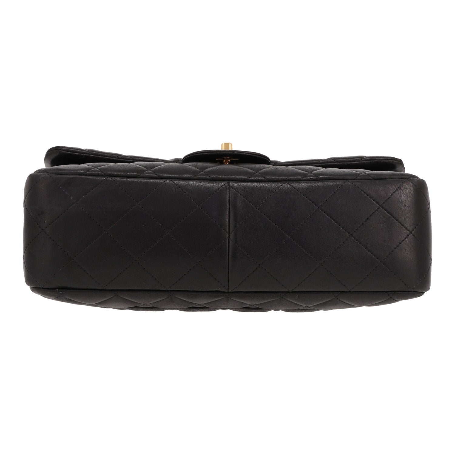 Chanel Timeless Jumbo shoulder bag in black quilted leather - DETAIL 1