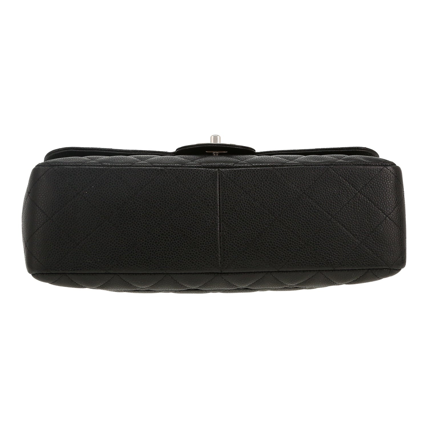 Chanel Timeless Jumbo shoulder bag in black quilted grained leather - DETAIL 1