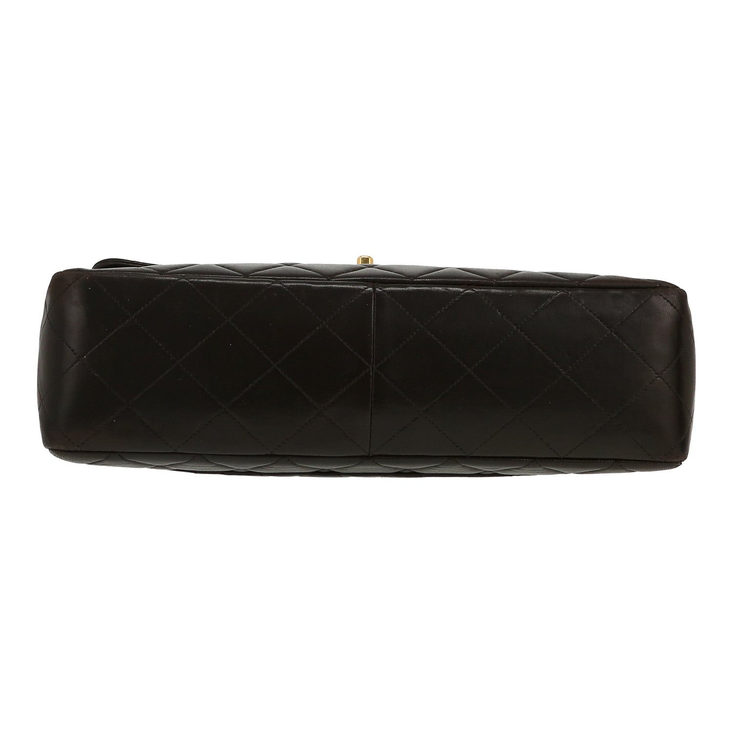 Chanel Timeless Jumbo shoulder bag in black quilted leather - DETAIL 1