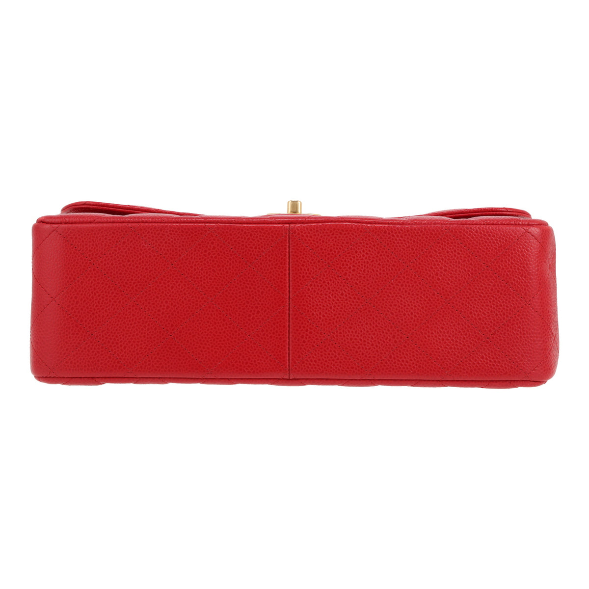 Chanel Timeless Jumbo shoulder bag in red quilted grained leather - DETAIL 1