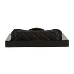 Chanel Timeless limited edition Frame handbag in black quilted leather and black plexiglas - DETAIL 1