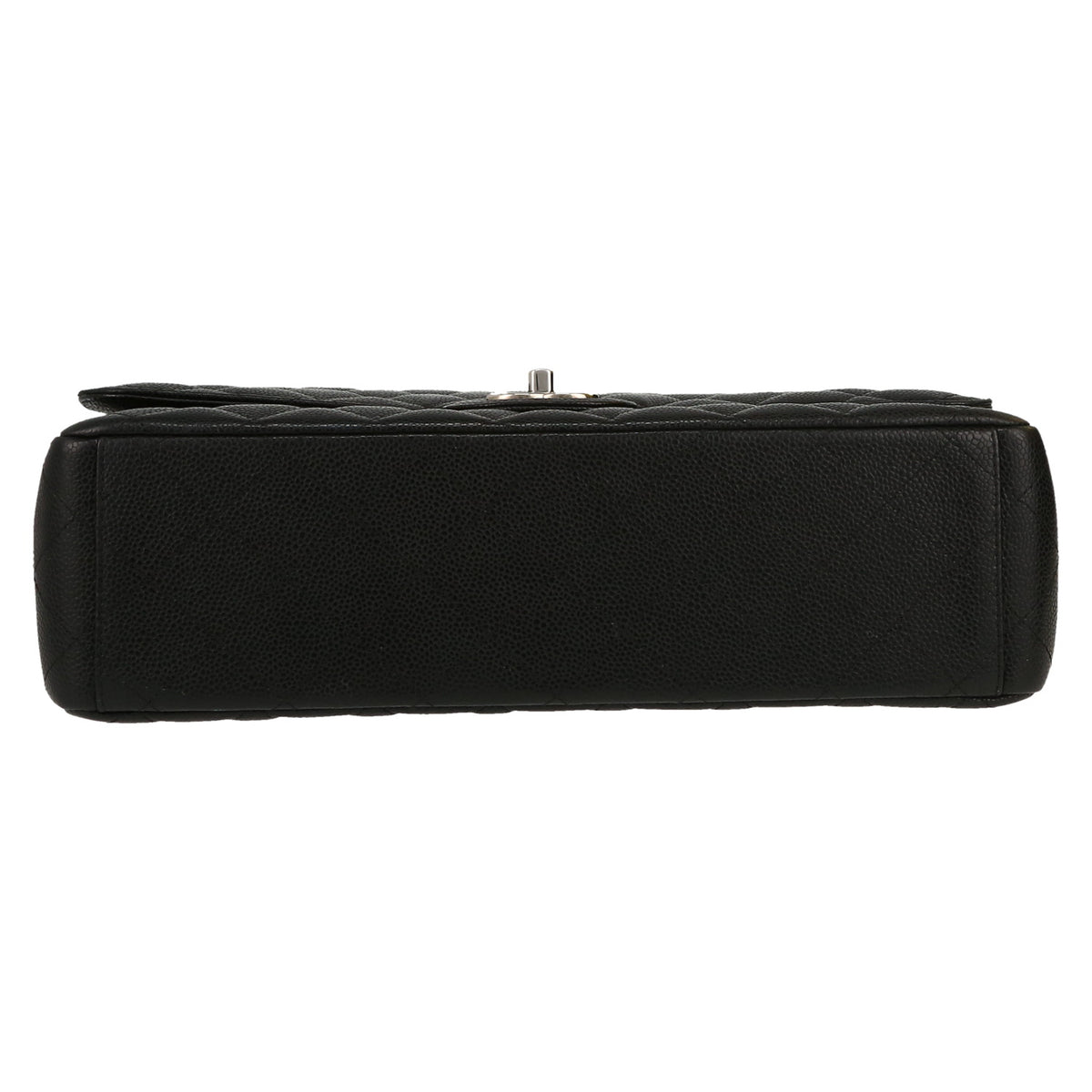 Chanel Timeless Maxi Jumbo handbag in black quilted grained leather - DETAIL 1