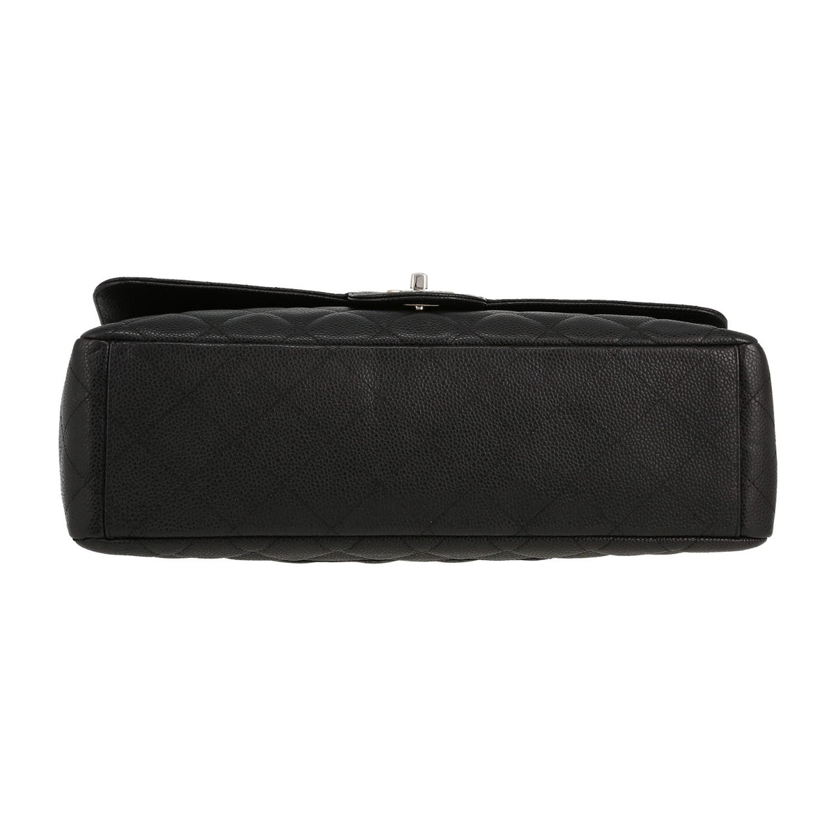 Chanel Timeless Maxi Jumbo handbag in black quilted grained leather - DETAIL 1