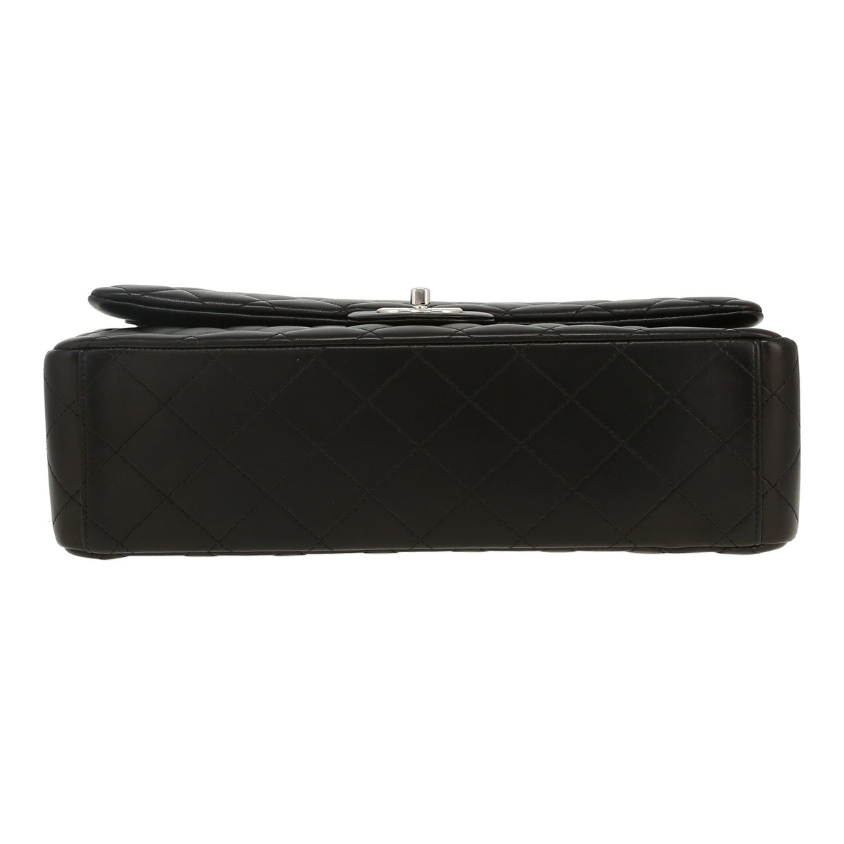 Chanel Timeless Maxi Jumbo handbag in black quilted leather - DETAIL 1