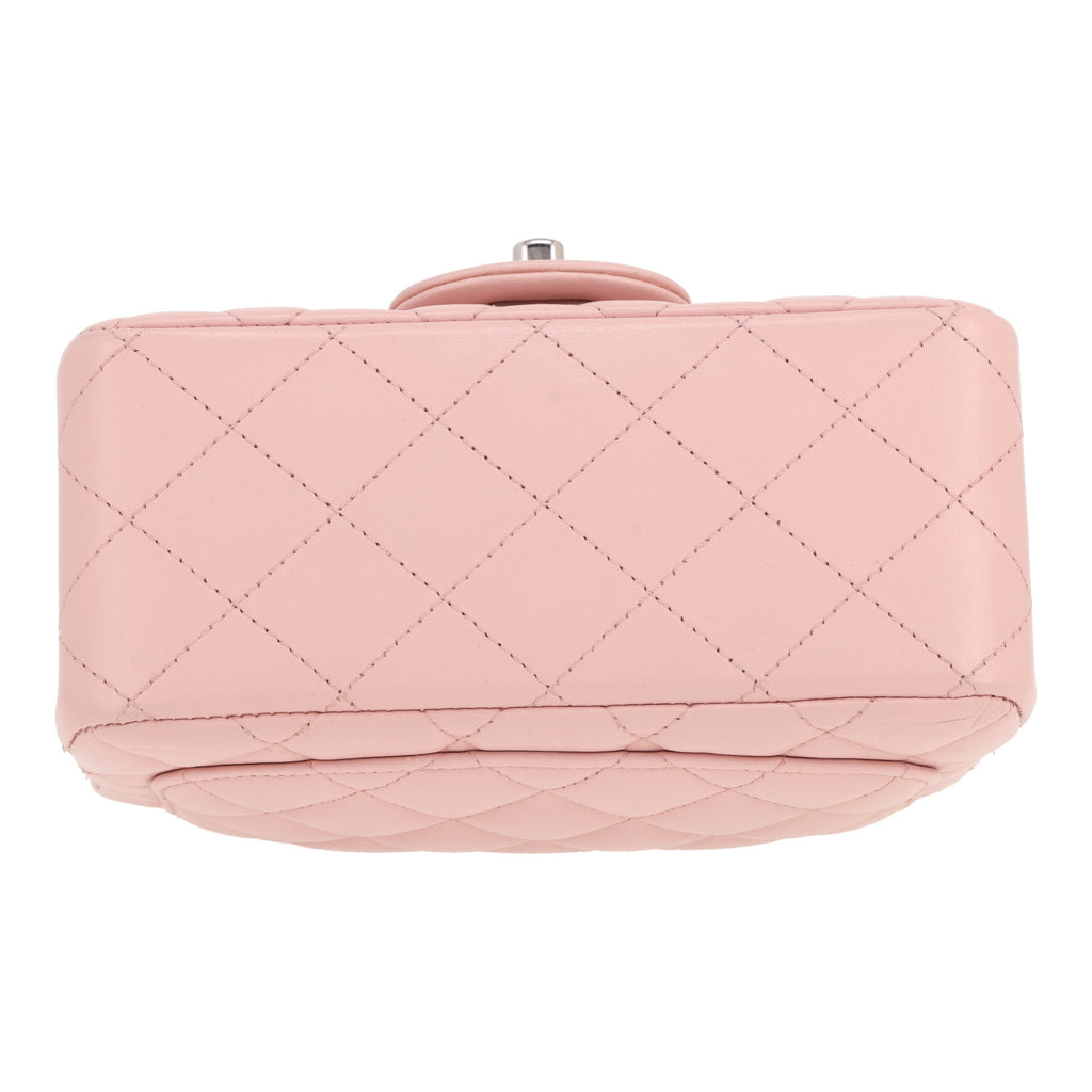 Chanel Timeless Mini Carré shoulder bag in pink quilted leather - DETAIL 1