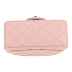 Chanel Timeless Mini Carré shoulder bag in pink quilted leather - DETAIL 1