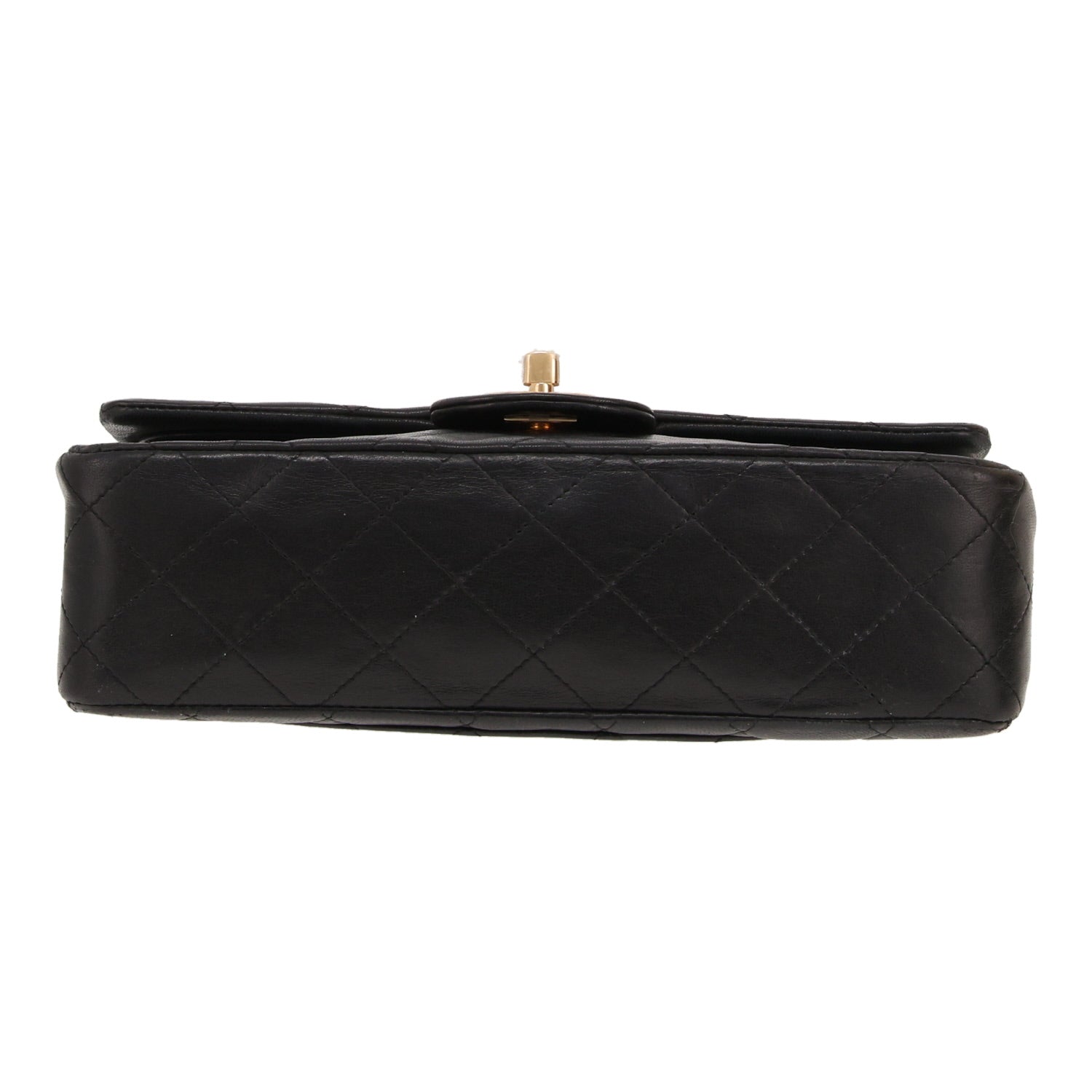Chanel Timeless Petit handbag in black quilted leather - DETAIL 1