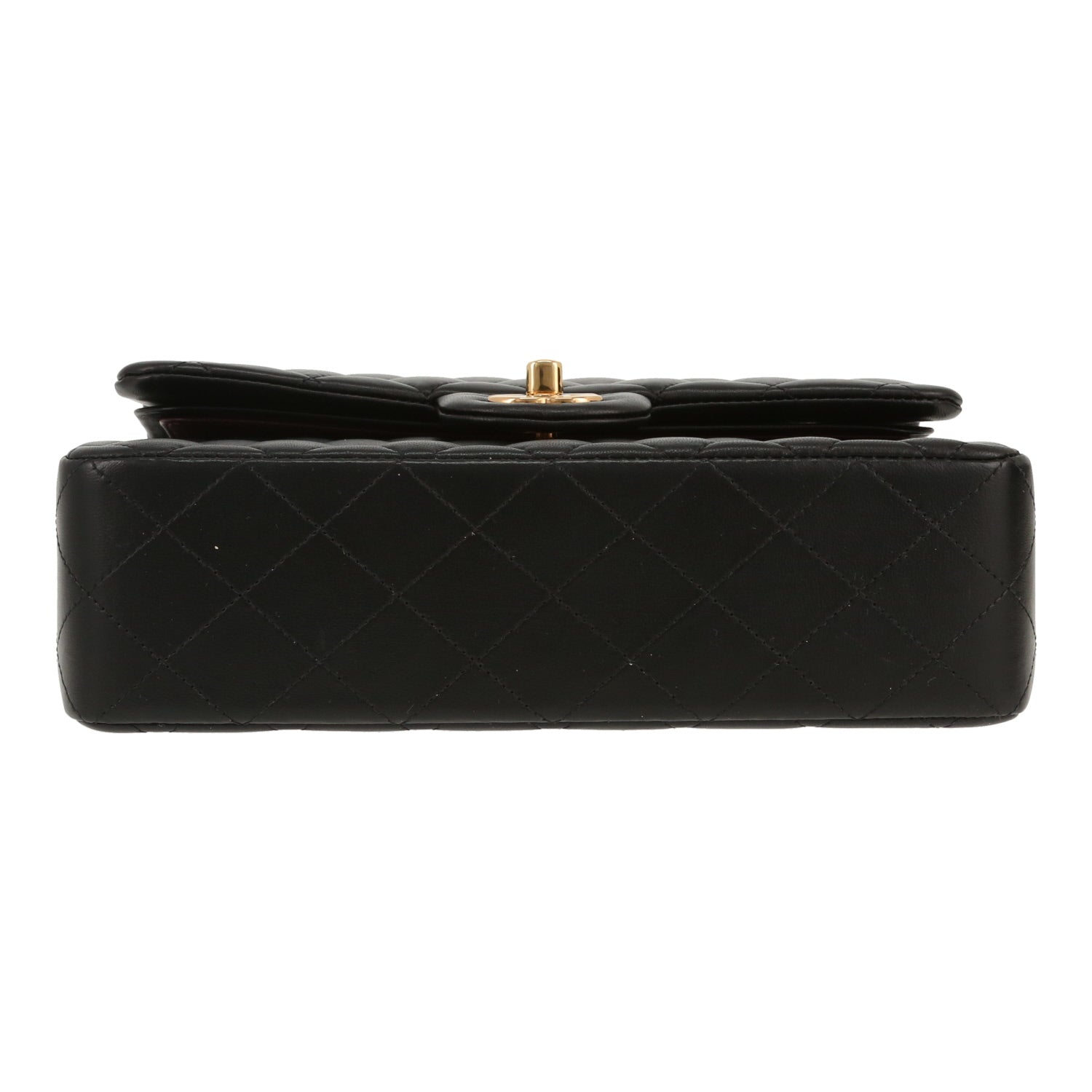 Chanel Timeless Petit handbag in black quilted leather - DETAIL 1