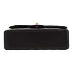 Chanel Timeless Petit handbag in black quilted leather - DETAIL 1