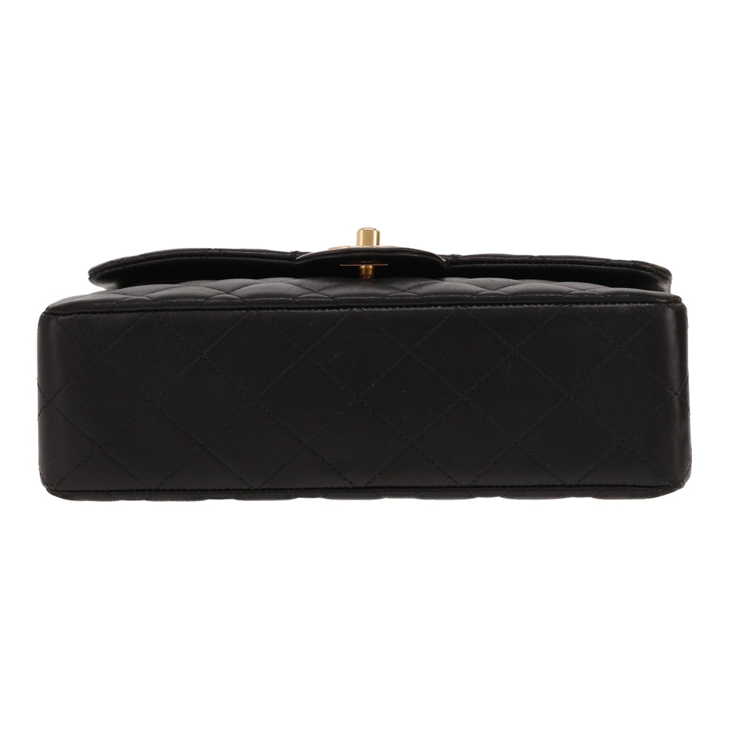 Chanel Timeless Petit handbag in black quilted leather - DETAIL 1