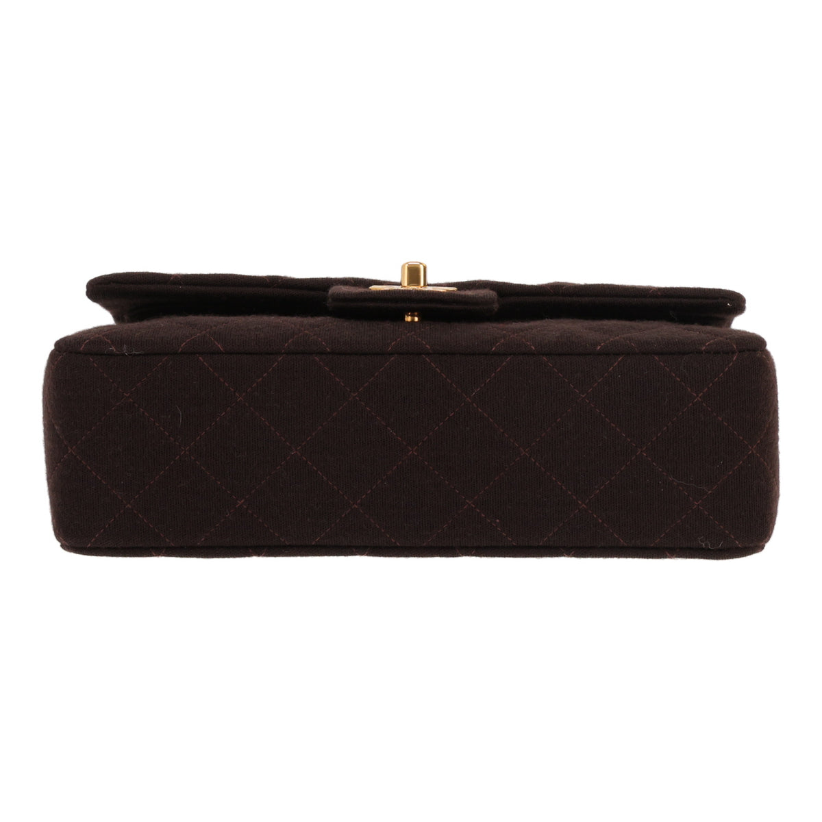 Chanel Timeless Petit handbag in brown jersey canvas - DETAIL 1