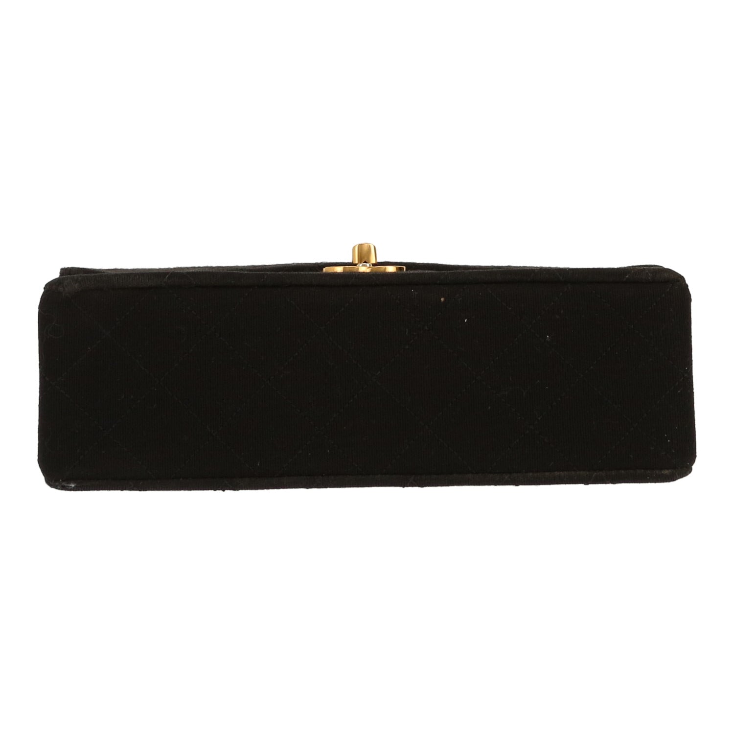 Chanel Timeless Petit shoulder bag in black jersey canvas - DETAIL 1