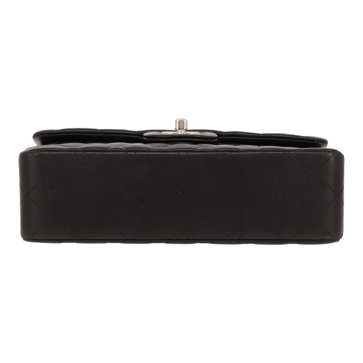 Chanel Timeless Petit shoulder bag in black quilted leather - DETAIL 1