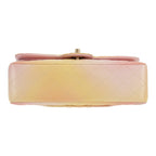 Chanel Timeless Petit shoulder bag in pink and yellow quilted leather - DETAIL 1