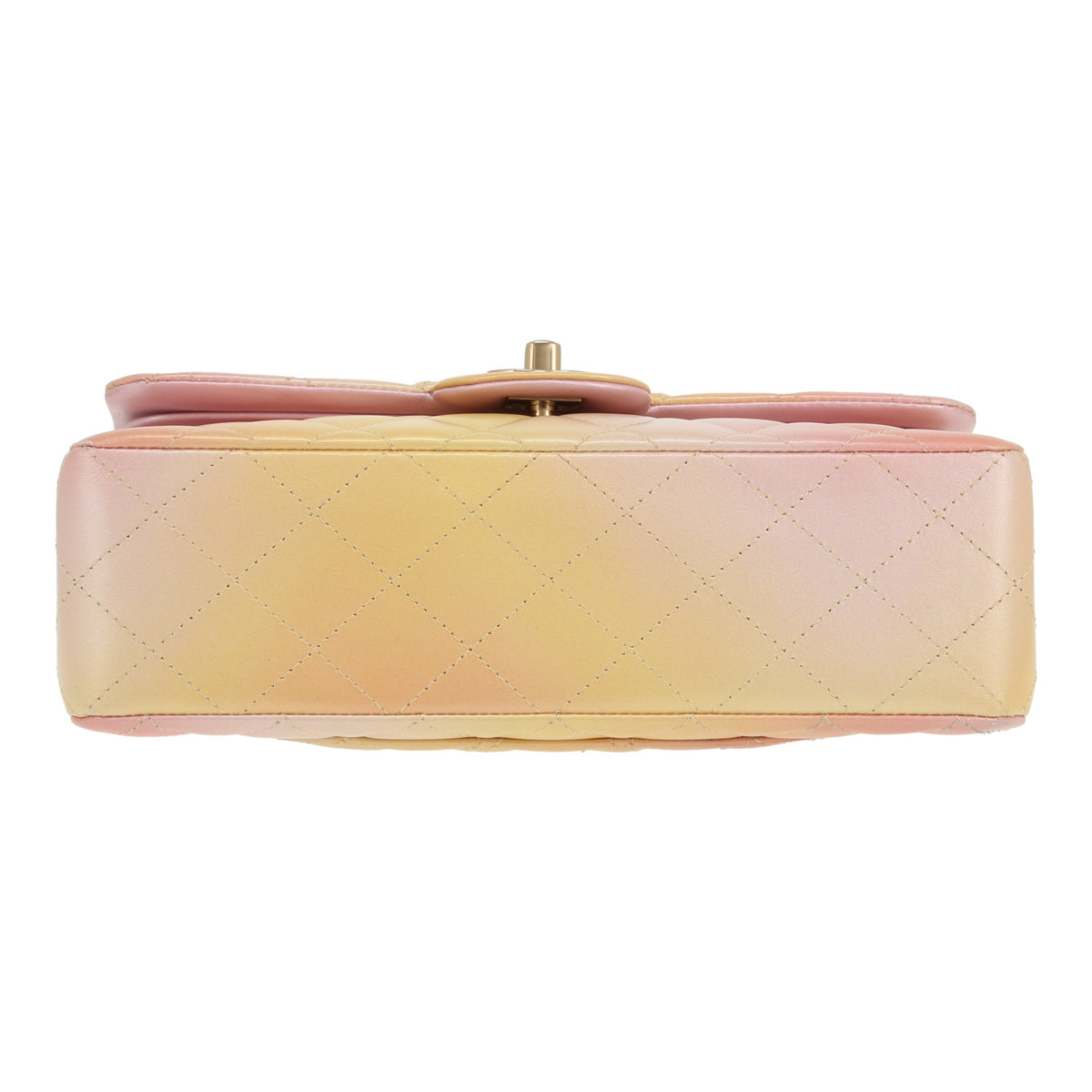 Chanel Timeless Petit shoulder bag in pink and yellow quilted leather - DETAIL 1