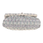 Chanel Timeless shoulder bag in white, purple and silver tweed - DETAIL 1