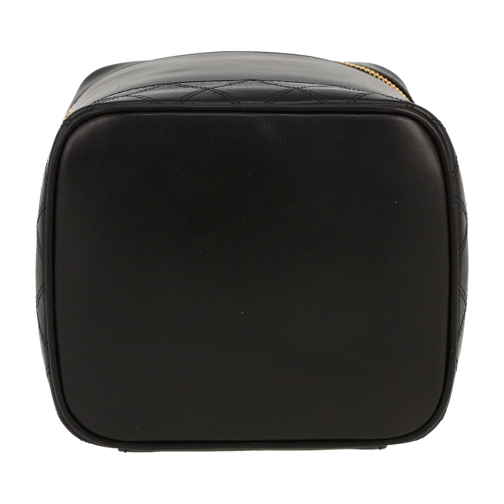 Chanel Vanity vanity case in black leather - DETAIL 1
