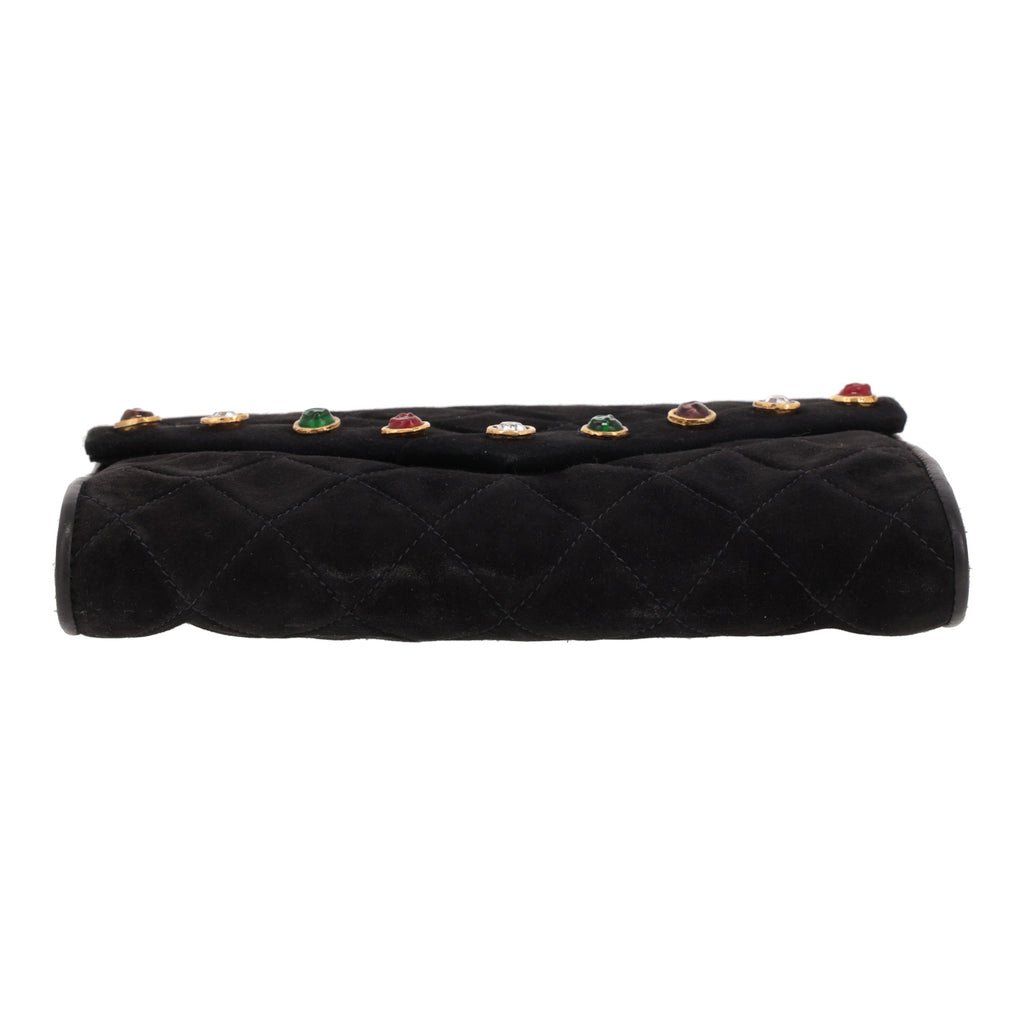 Chanel Vintage shoulder bag in black suede - DETAIL 1