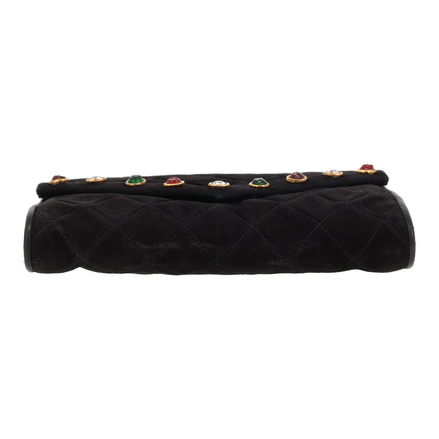 Chanel Vintage shoulder bag in black suede - DETAIL 1