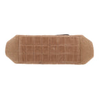 Chanel Vintage shoulder bag in brown velvet and brown leather - DETAIL 1