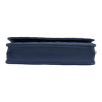 Chanel Wallet on Chain shoulder bag in blue quilted grained leather - DETAIL 1