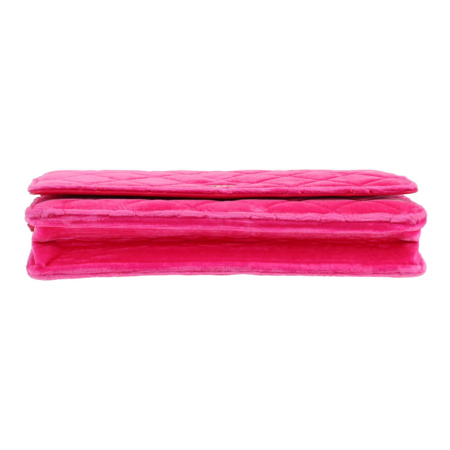 Chanel Wallet on Chain shoulder bag in pink velvet - DETAIL 1