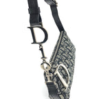 CHRISTIAN DIOR MONOGRAM SHOULDER BAG WITH SILVER DETAILING