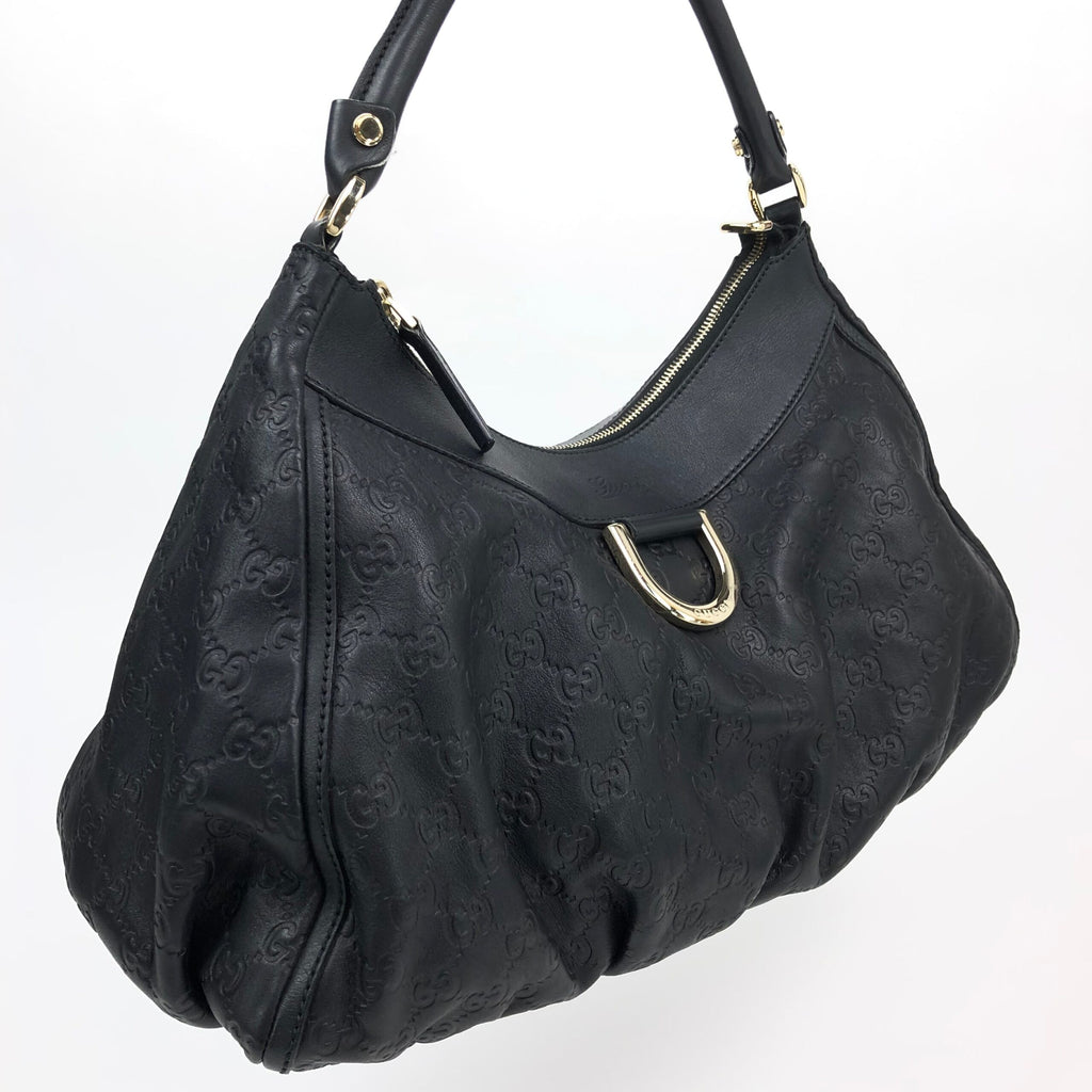 GUCCI MONOGRAM LEATHER ABBEY BAG