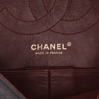 Chanel 2.55 medium model shoulder bag in black quilted leather - DETAIL 2