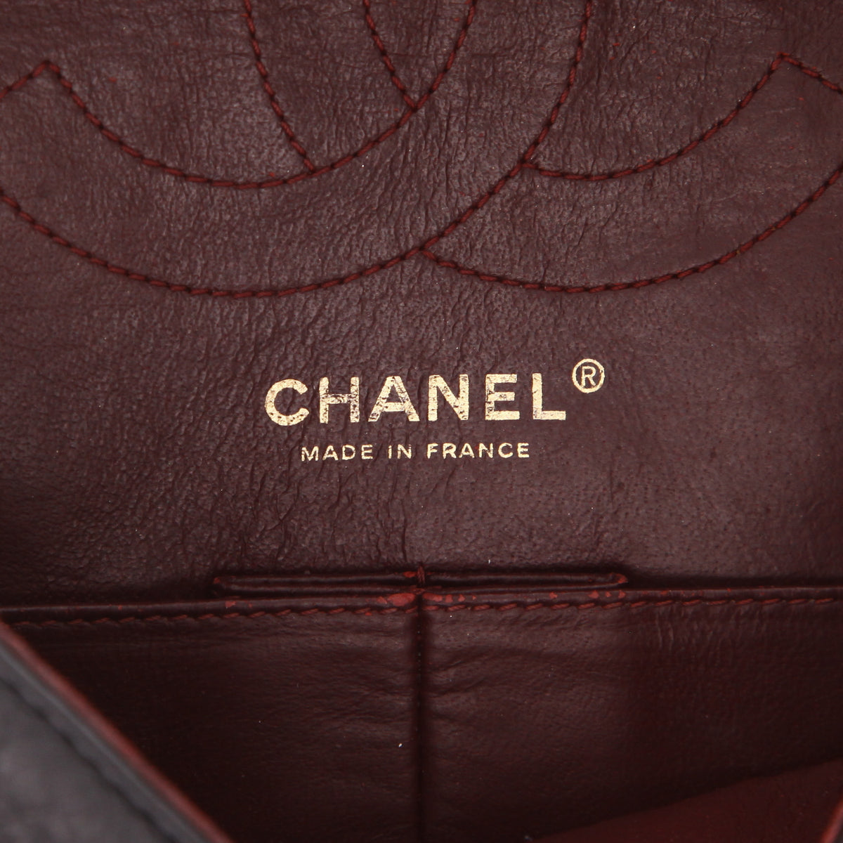Chanel 2.55 medium model shoulder bag in black quilted leather - DETAIL 2