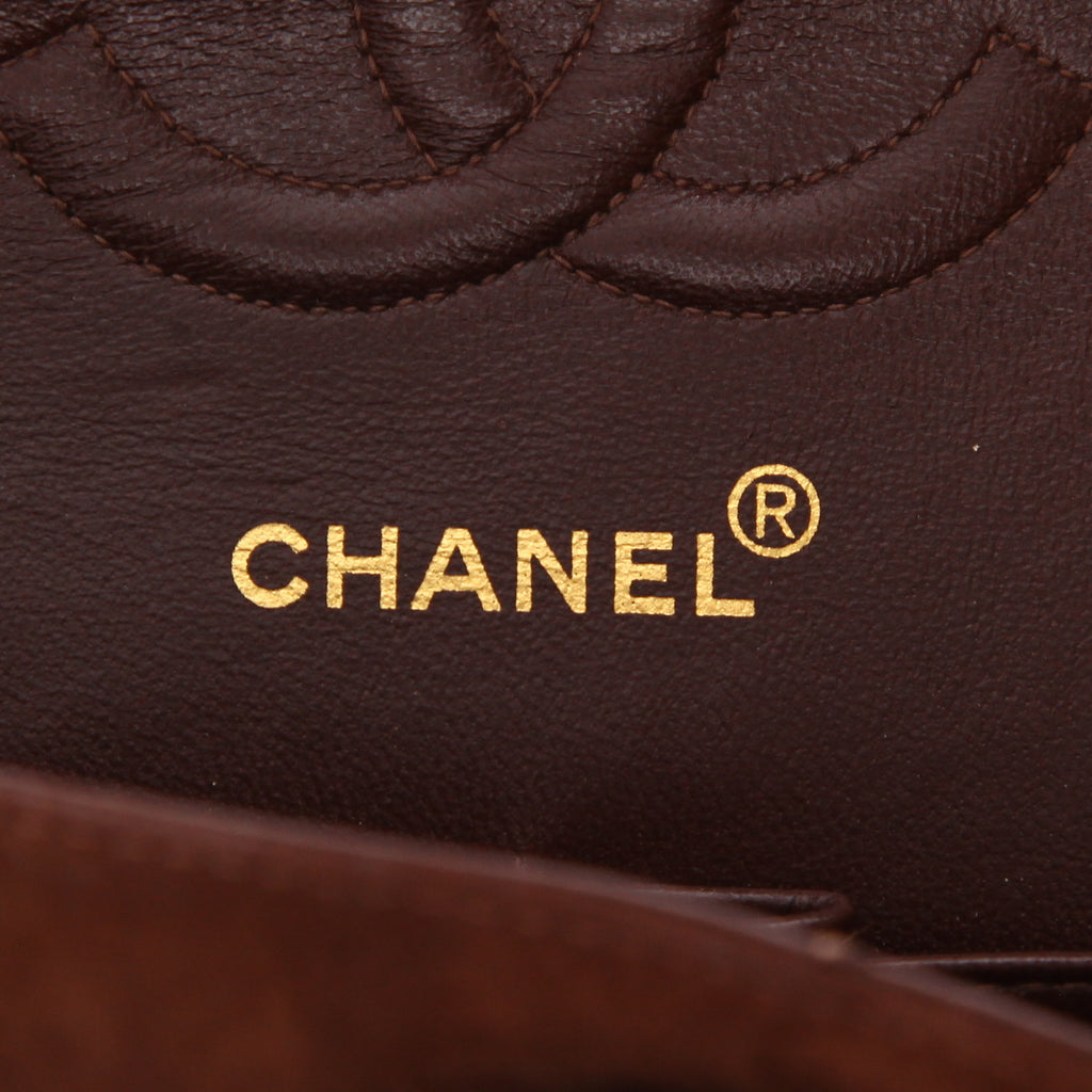 Chanel 2.55 shoulder bag in brown Veau velours - DETAIL 2