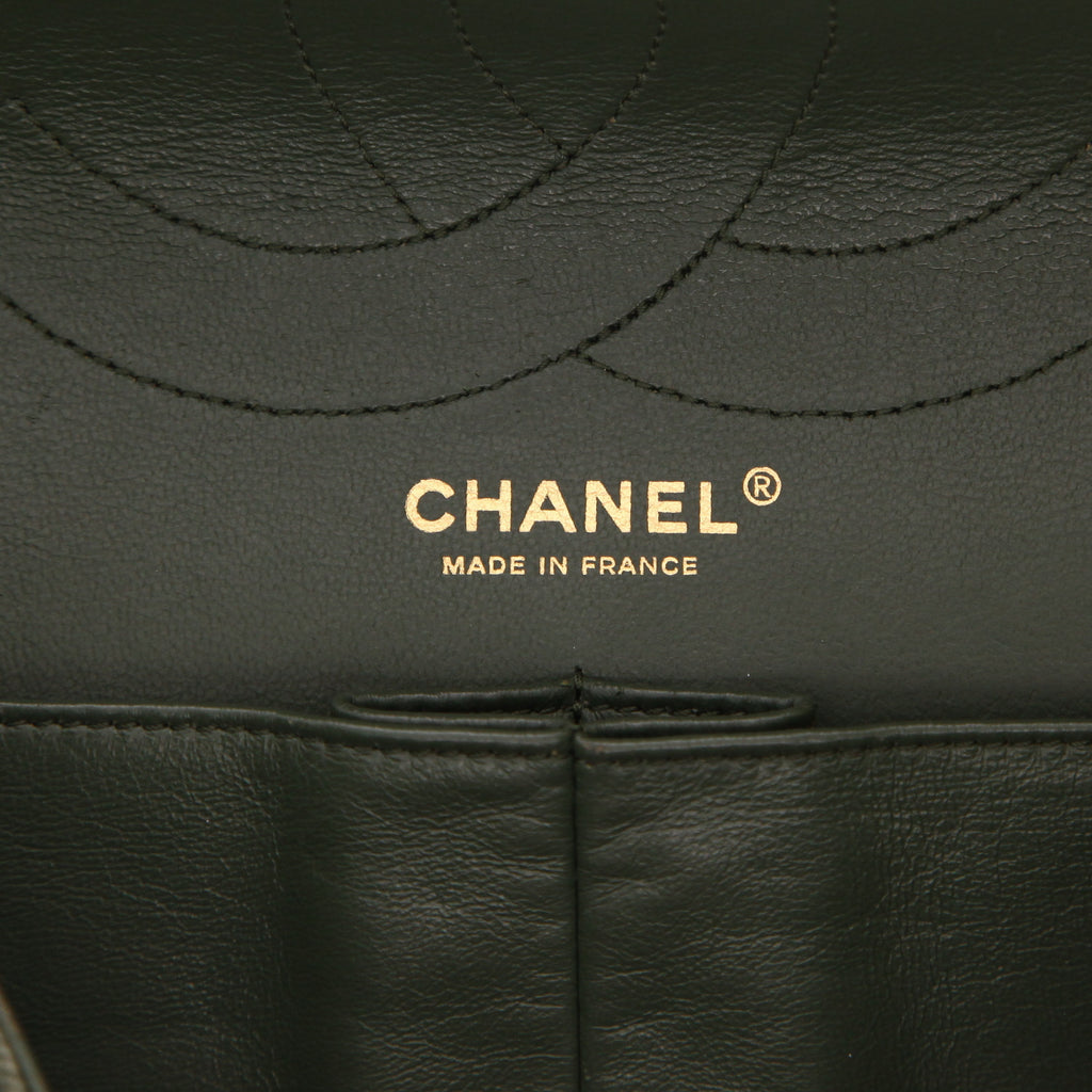 Chanel 2.55 shoulder bag in khaki denim canvas - DETAIL 2