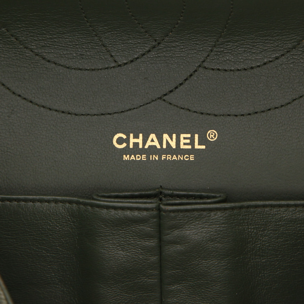 Chanel 2.55 shoulder bag in khaki denim canvas - DETAIL 2