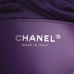 Chanel 22 shoulder bag in purple leather - DETAIL 2