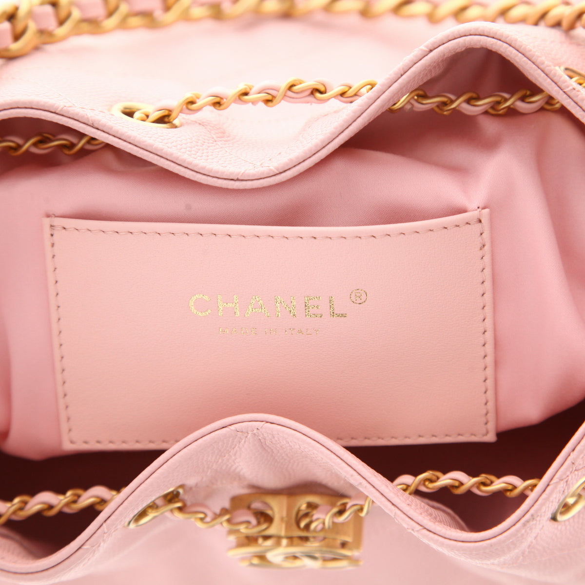 Chanel 25 small model shoulder bag in pink quilted grained leather - DETAIL 2