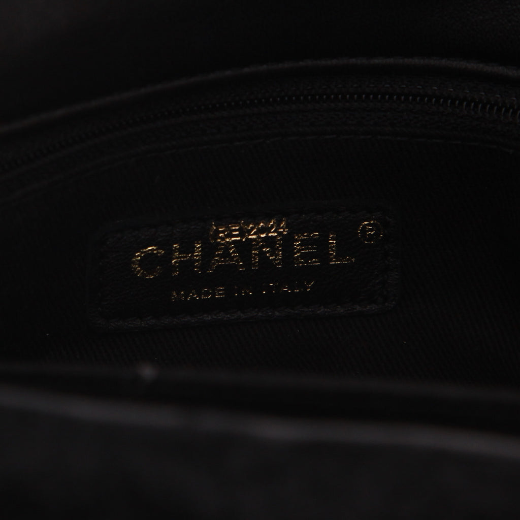 Chanel Coco Handle handbag in black synthetic furr and black leather - DETAIL 2