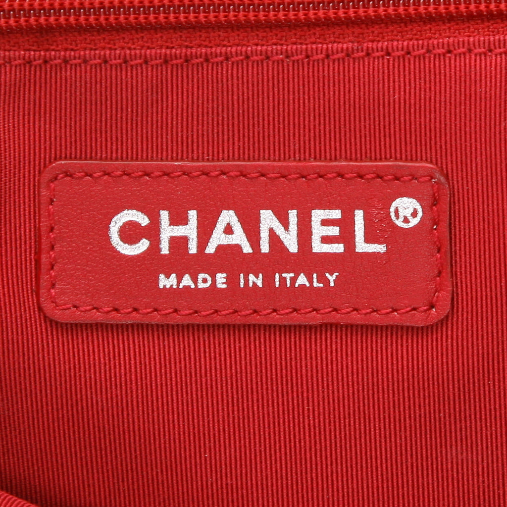 Chanel Gabrielle large model shoulder bag in black and white jersey canvas and black leather - DETAIL 2