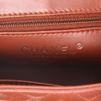 Chanel Mini Shopping handbag in cognac quilted leather - DETAIL 2