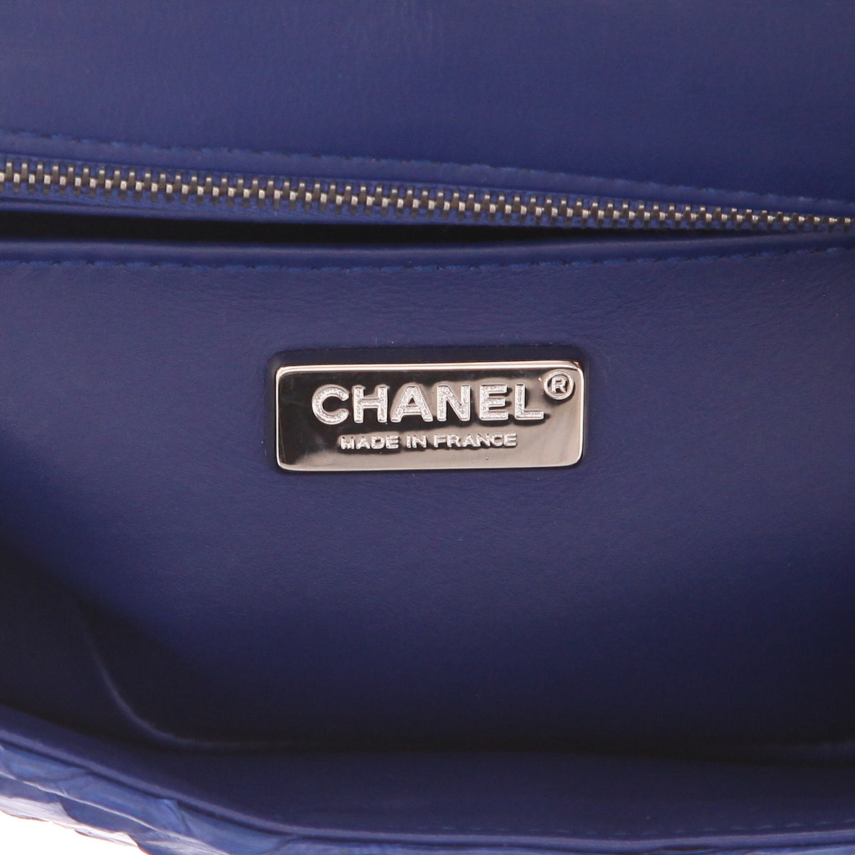 Chanel Mini Timeless shoulder bag in blue python - DETAIL 2