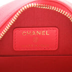Chanel Round on Earth shoulder bag in pink quilted grained leather - DETAIL 2