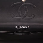 Chanel Timeless Classic handbag in black quilted grained leather - DETAIL 2