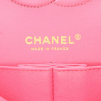 Chanel Timeless Classic handbag in pink quilted grained leather - DETAIL 2