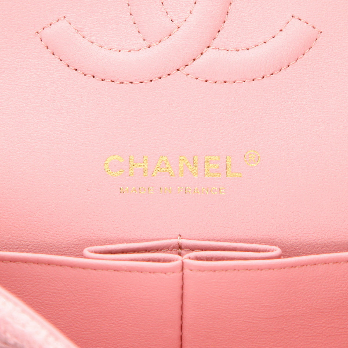 Chanel Timeless Classic handbag in pink tweed - DETAIL 2