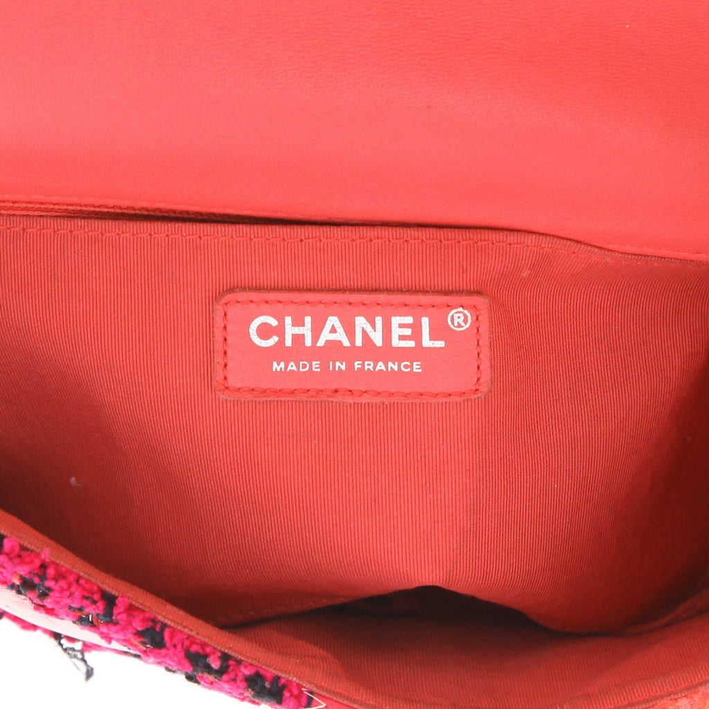 Chanel Timeless Classic handbag - Patchwork limited edition in pink and red tweed and pink leather - DETAIL 2