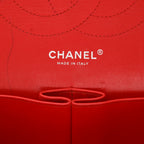 Chanel Timeless Jumbo shoulder bag in red quilted grained leather - DETAIL 2