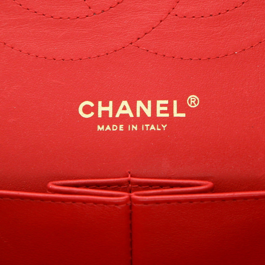 Chanel Timeless Jumbo shoulder bag in red quilted grained leather - DETAIL 2