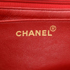 Chanel Timeless Jumbo shoulder bag in red quilted leather - DETAIL 2