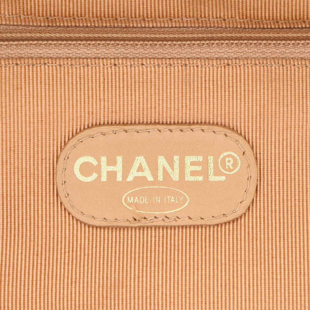 Chanel Vintage shopping bag in beige quilted leather - DETAIL 2