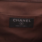 Chanel Vintage shoulder bag in brown velvet and brown leather - DETAIL 2